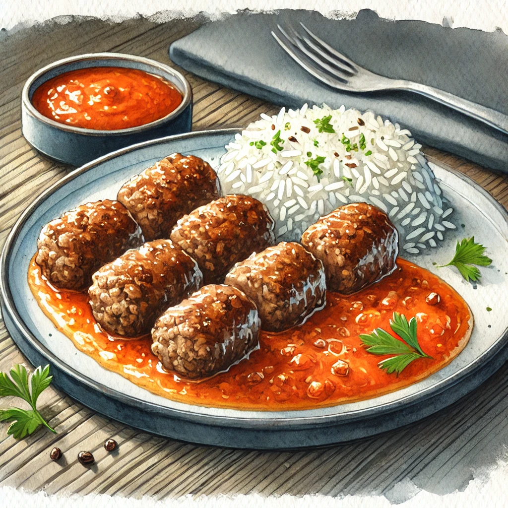 Hackröllchen mit Paprikasauce